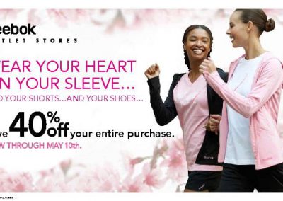 Reebok Outlet Breast Cancer Direct Mail