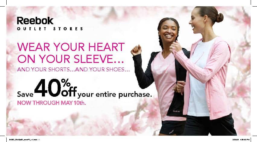 Reebok Outlet Breast Cancer Direct Mail