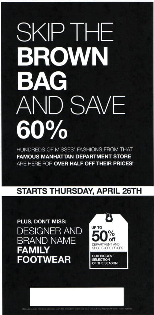 Non-Bloomingdale’s Marshalls Newspaper Ads